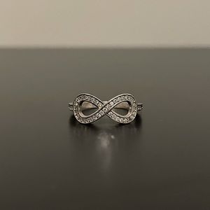 Infinity Knot w/ Cubic Zirconia Sterling Silver Ring